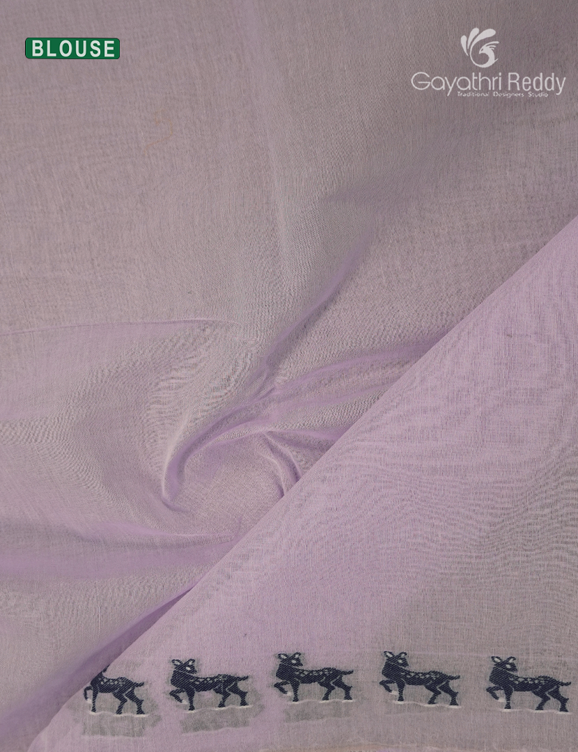 Jamdani Cotton Saree in Lilac