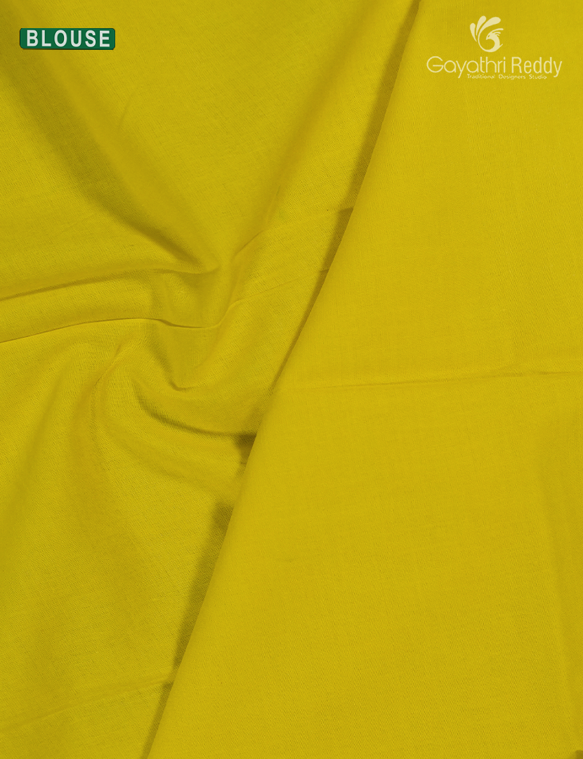 Premium Quality Cotton Kota Saree in Deep Cloud Blue and Lime Yellow