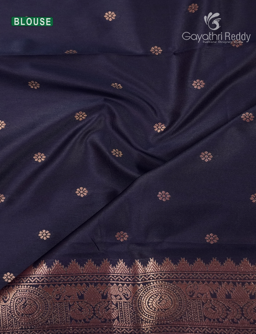 Semi Kanchipuram Art Silk Saree in Deep Violet