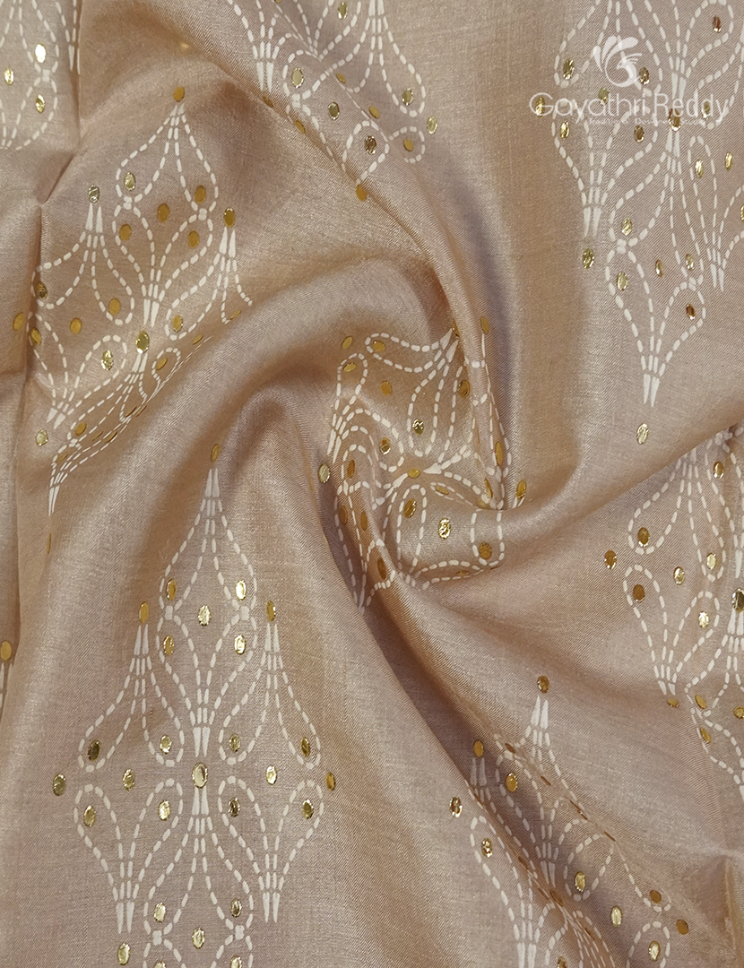 Pure Desi Tussar Fancy Saree in Golden Ivory