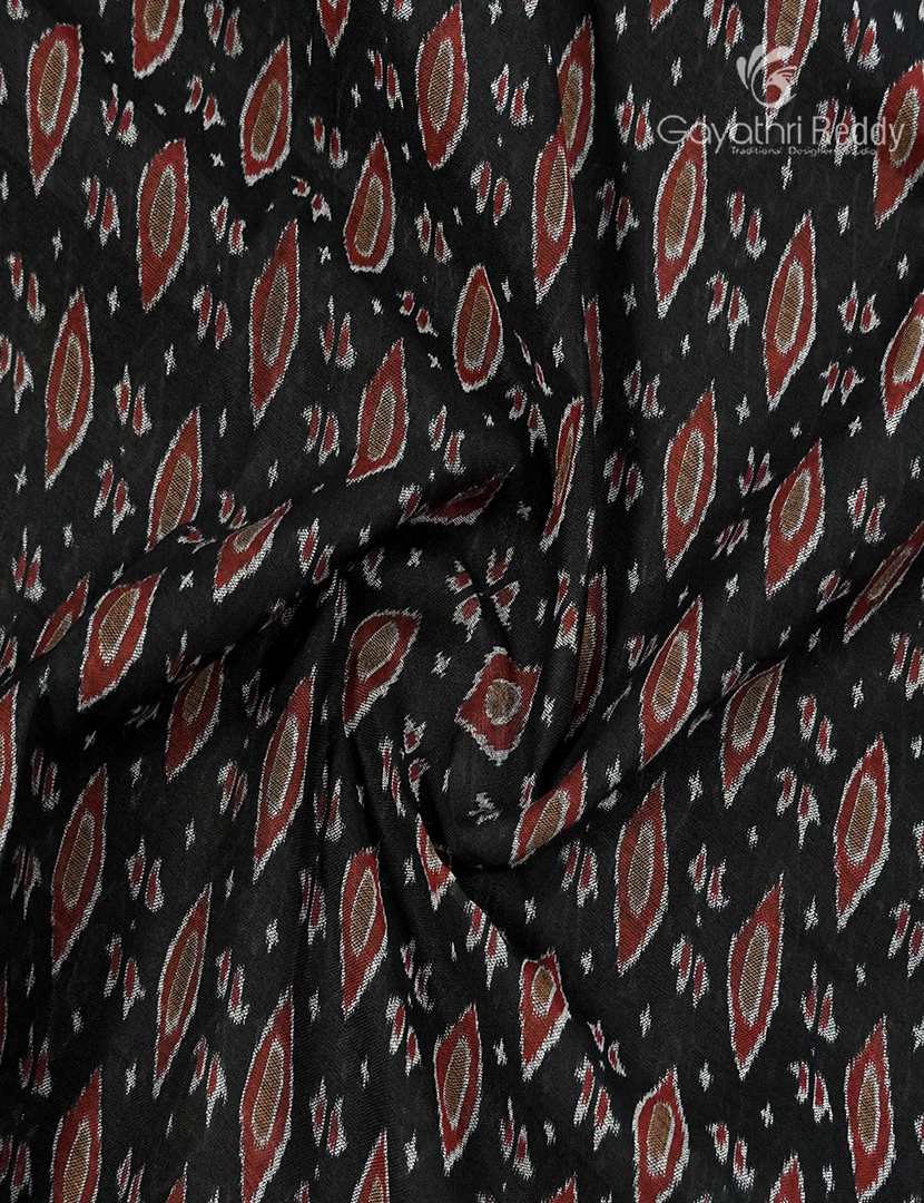 Vidharbha Cotton Saree in Black and Rust