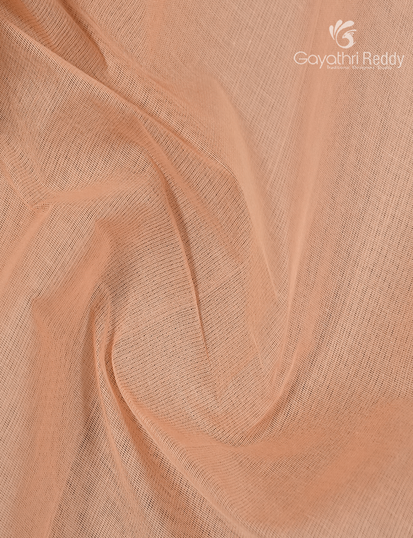 Pure Handloom Cotton Saree in Pastel Peach