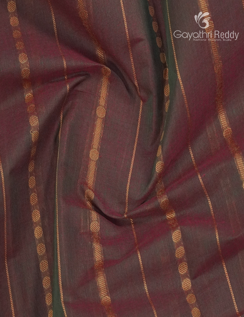 Pure Kanchi Cotton Saree in Brown