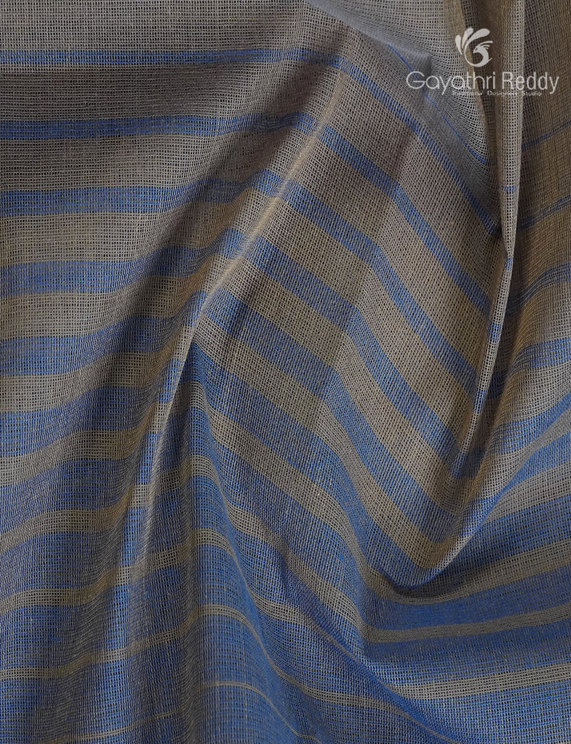 Pure Handloom Cotton Saree in Grey