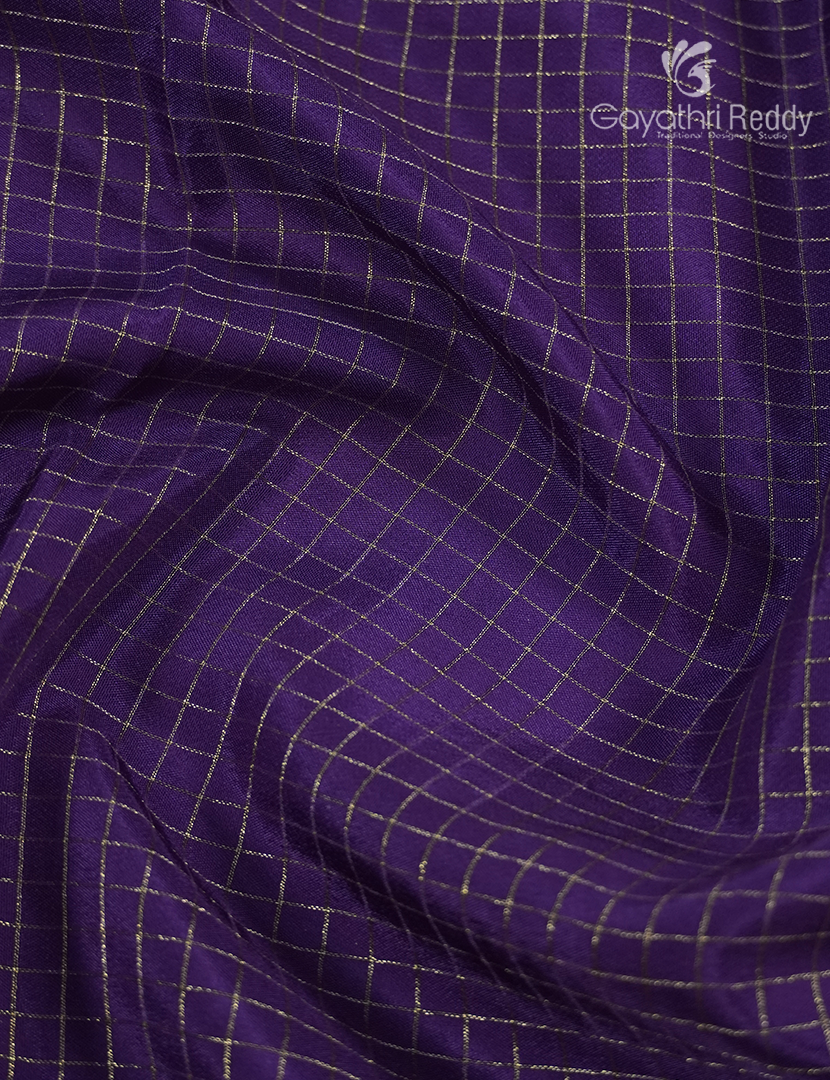 Semi Mysore Crepe Saree in Deep Purple and Rose Pink