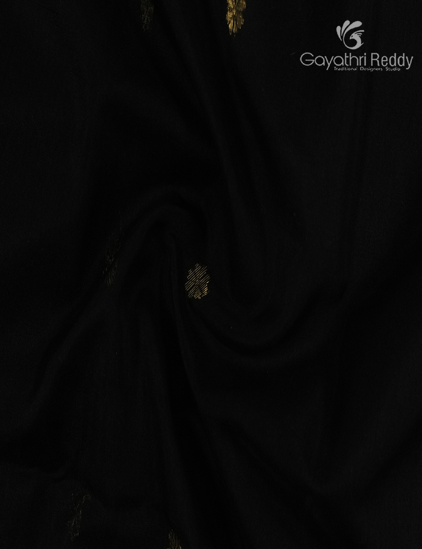 Pure Chanderi Sico Saree in Black