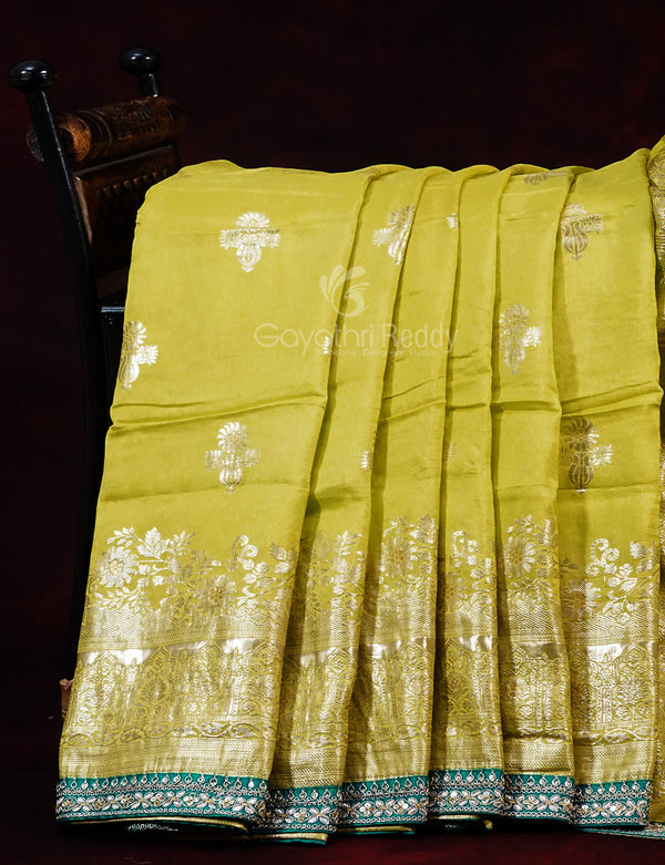 Soft dola silk light yellow saree - G3-WSA54547 