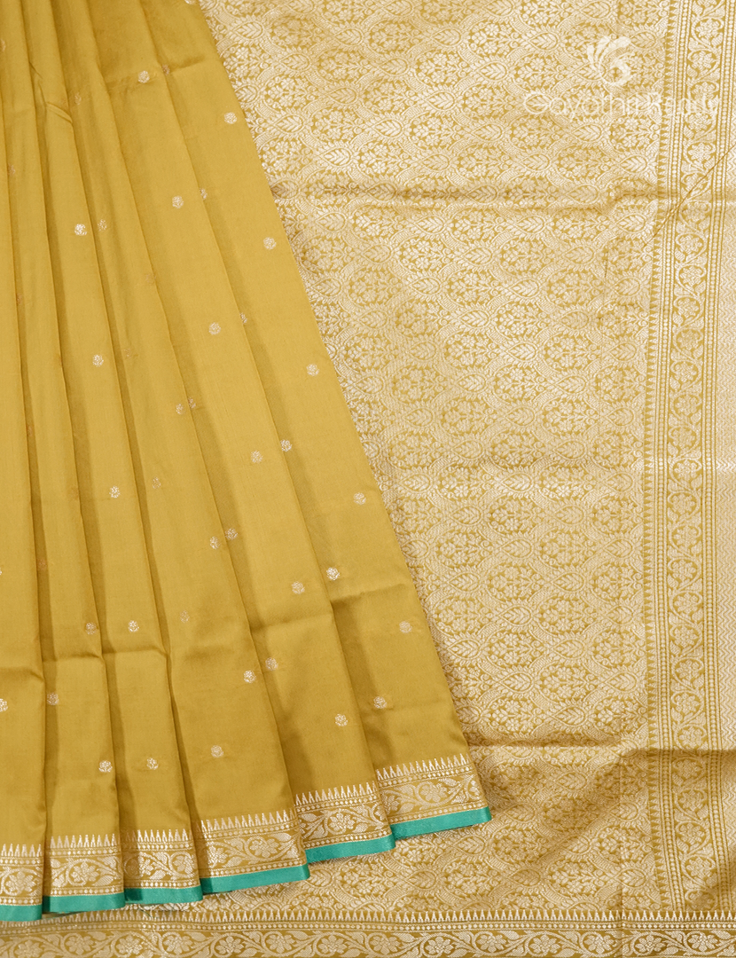 Semi Katan Silk Saree in Light Mustard