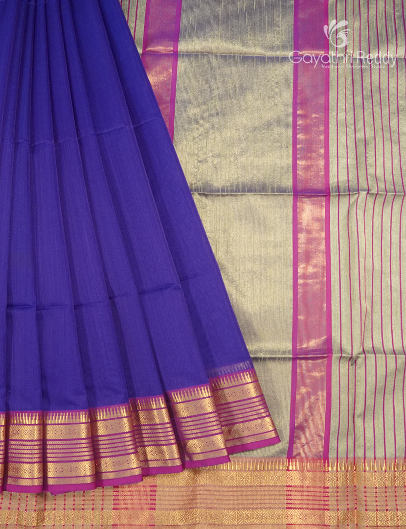 Pure Chanderi Sico Saree in Royal Blue