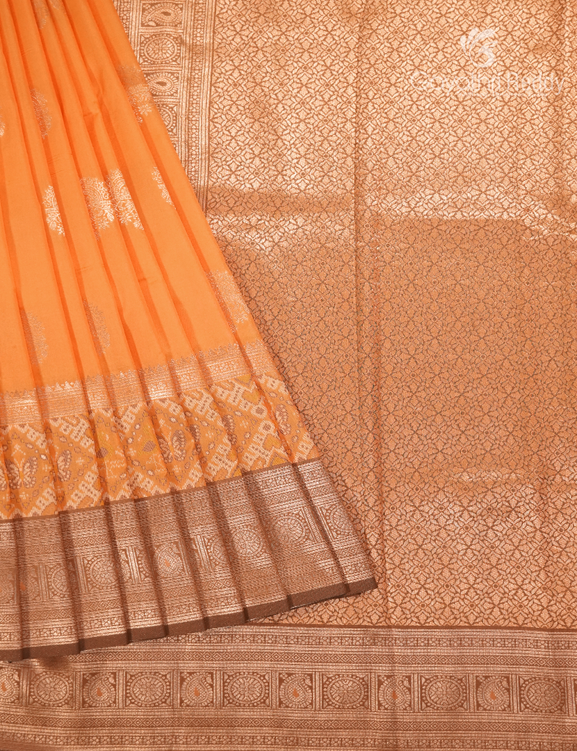 Semi Kanchipuram Art Silk Saree in Mango yellow