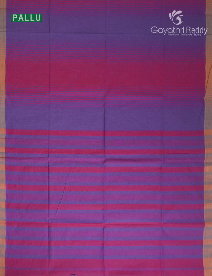 Pure Handloom Cotton Saree in Magenta