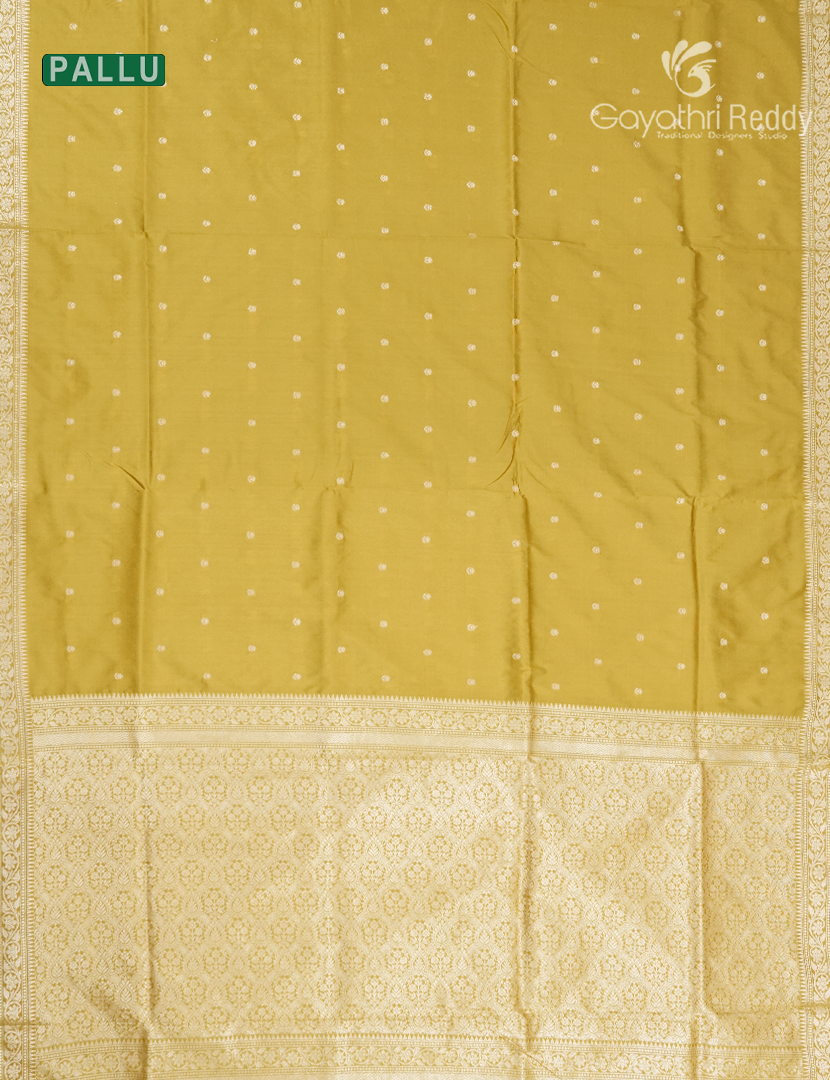 Semi Katan Silk Saree in Light Mustard