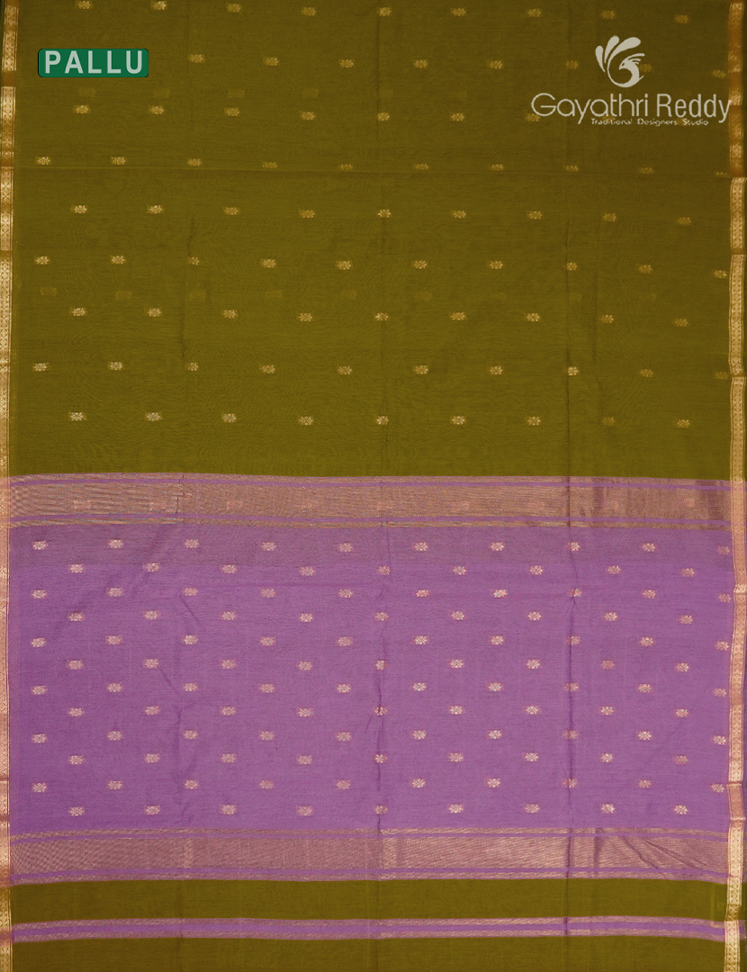 Kanchipuram Sico Saree in Mehendi Green and Lilac