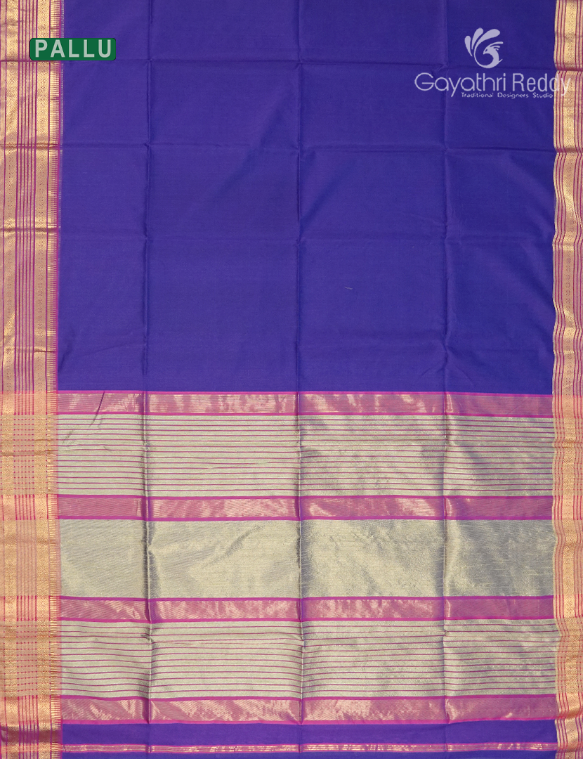Pure Chanderi Sico Saree in Royal Blue