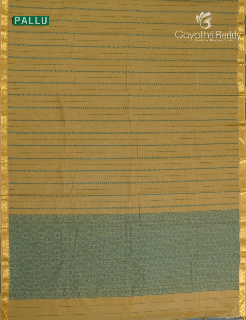 Pure Kanchi Cotton Saree in Mehendi Green