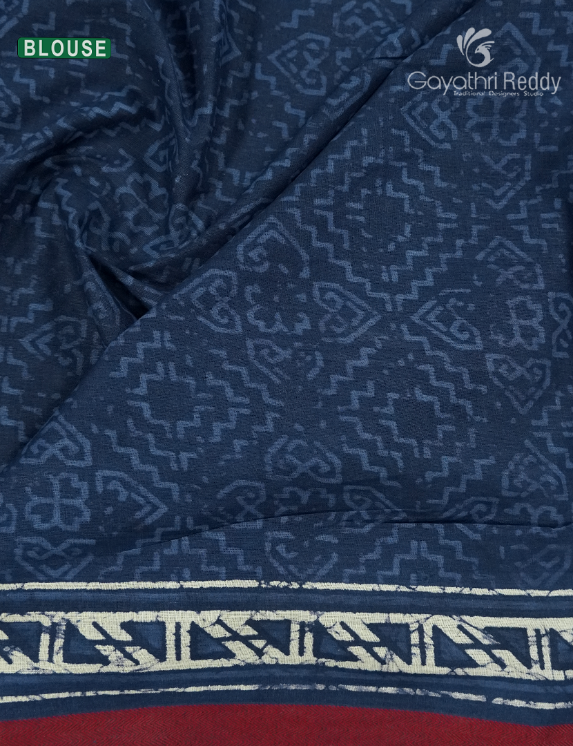 Vidharbha Cotton Saree in IIndigo Blue