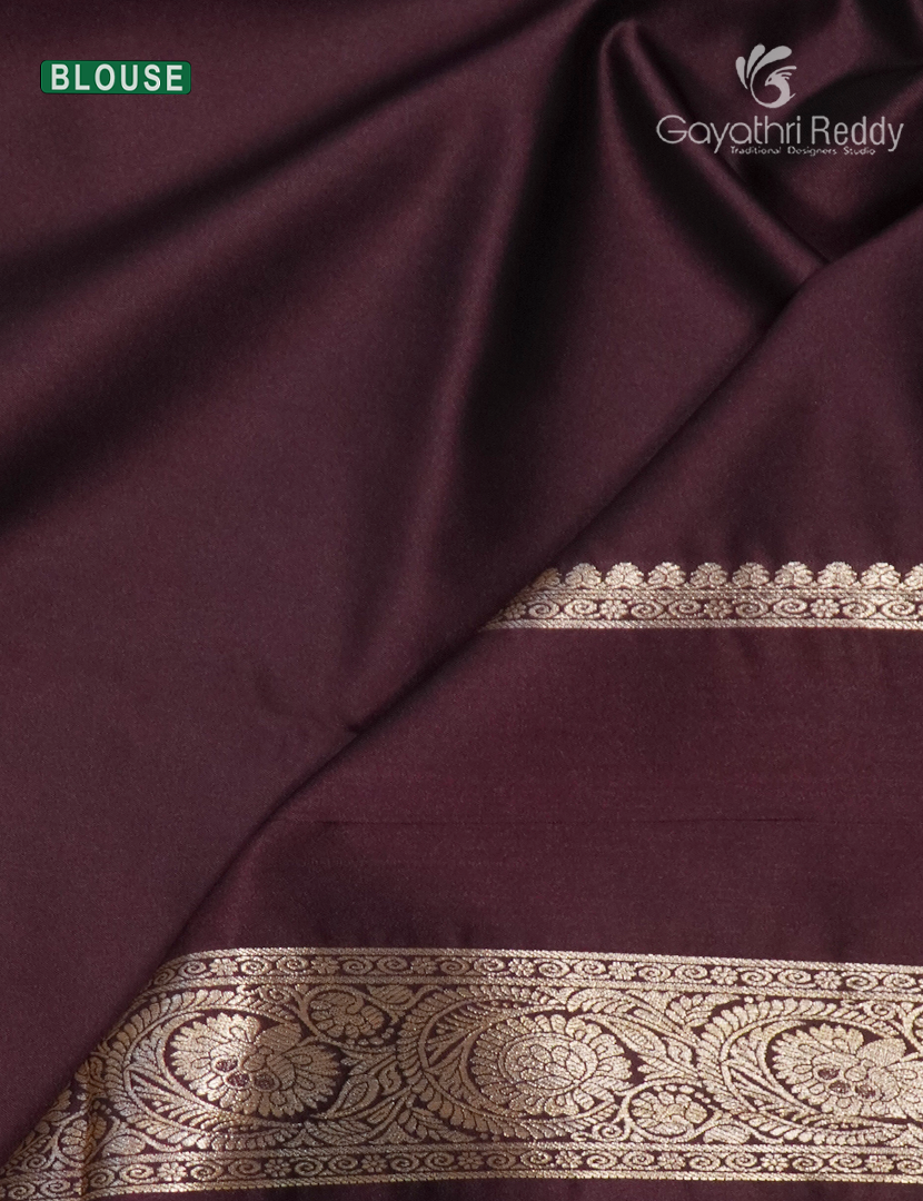 Soft Silk Saree in Mint Green and Brown