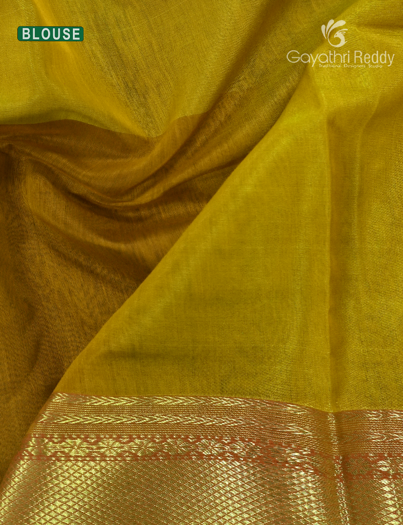 Pure Chanderi Sico Saree in Deep Violet and Deep Mehendi Green