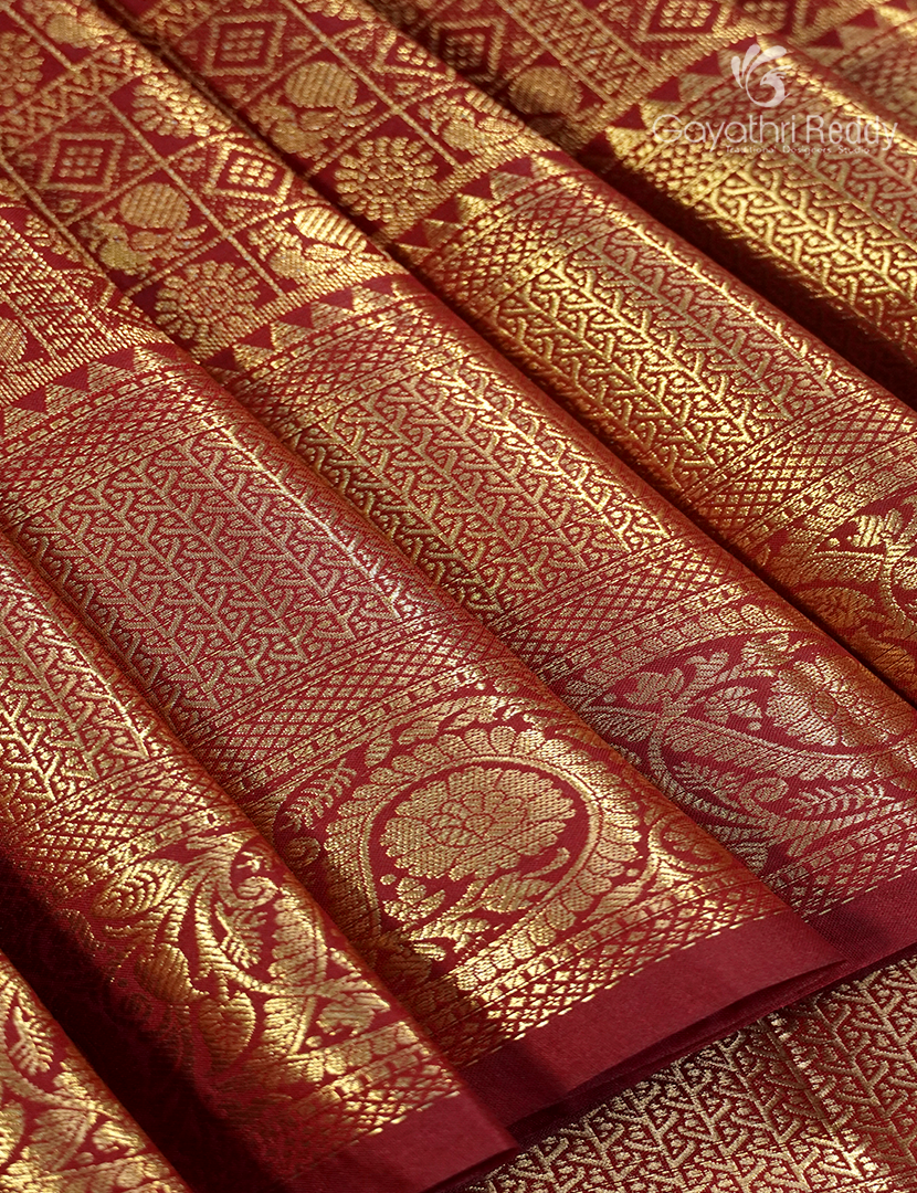 Semi Kanchipuram Silk Saree in Red