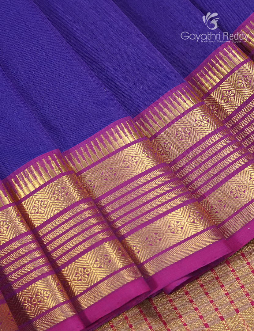 Pure Chanderi Sico Saree in Royal Blue