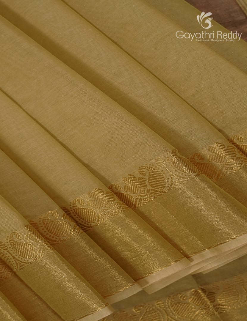 Pure Kanchi Cotton Saree in Light Green