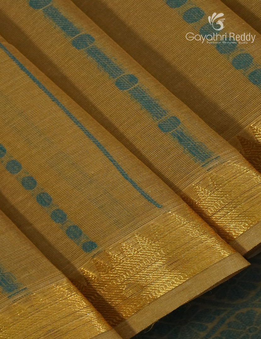 Pure Kanchi Cotton Saree in Mehendi Green