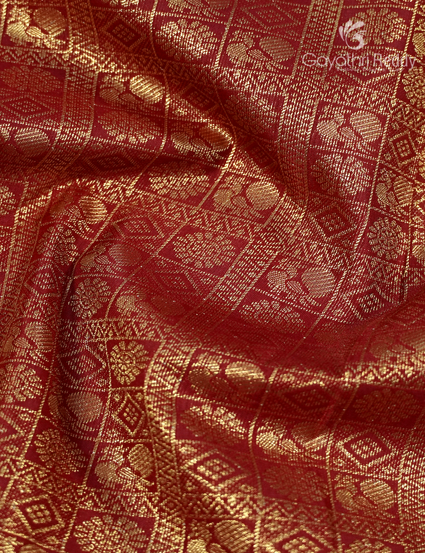 Semi Kanchipuram Silk Saree in Red
