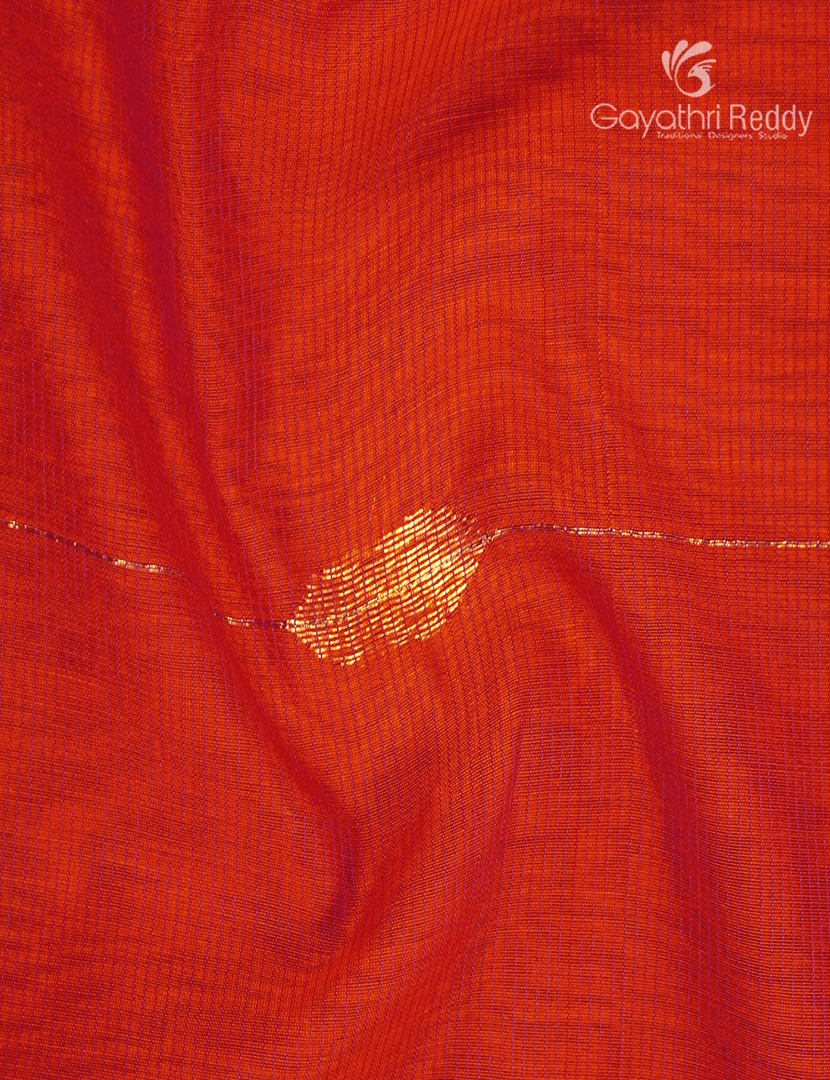 Pure Chanderi Sico Saree in Orange