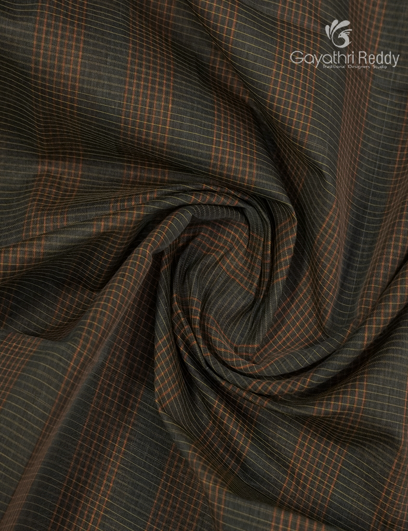 Semi Ikat Sico Saree in Deep Olive Green