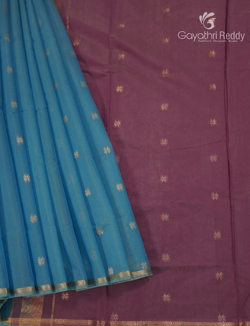 Sico Saree in Sea Blue and Magenta
