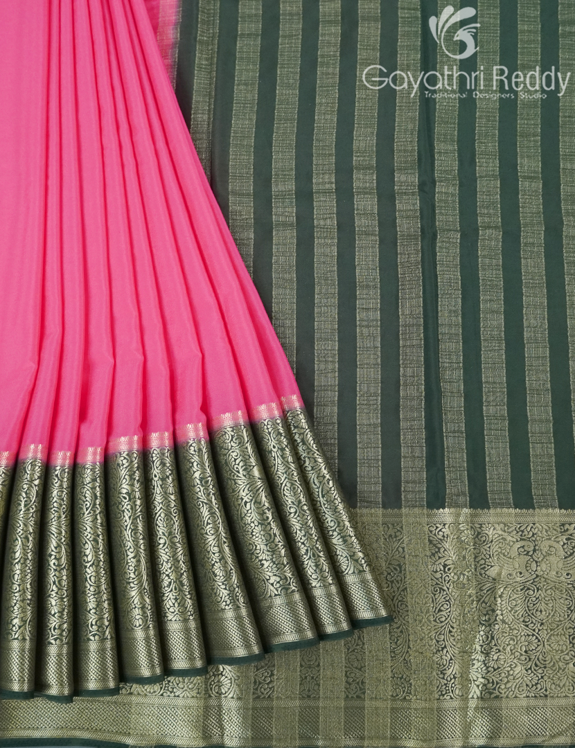 SEMI MYSORE CRAPE SAREE-SMC347