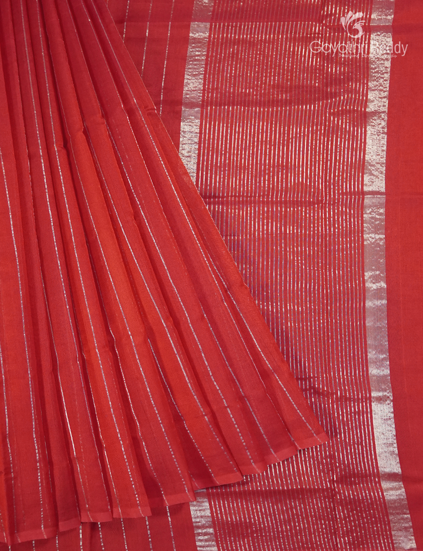 Pure Arani Sico Saree in Peachish Orange