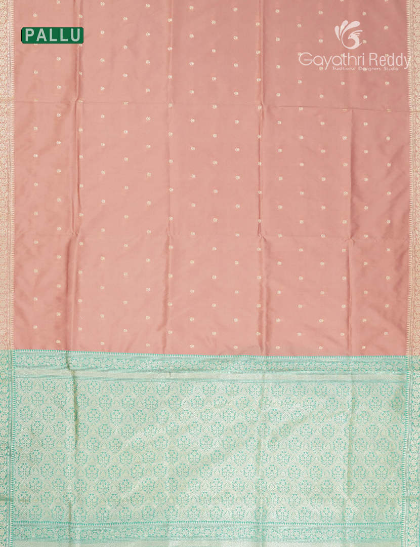 Semi Katan Silk Saree in Pastel Peach Pink