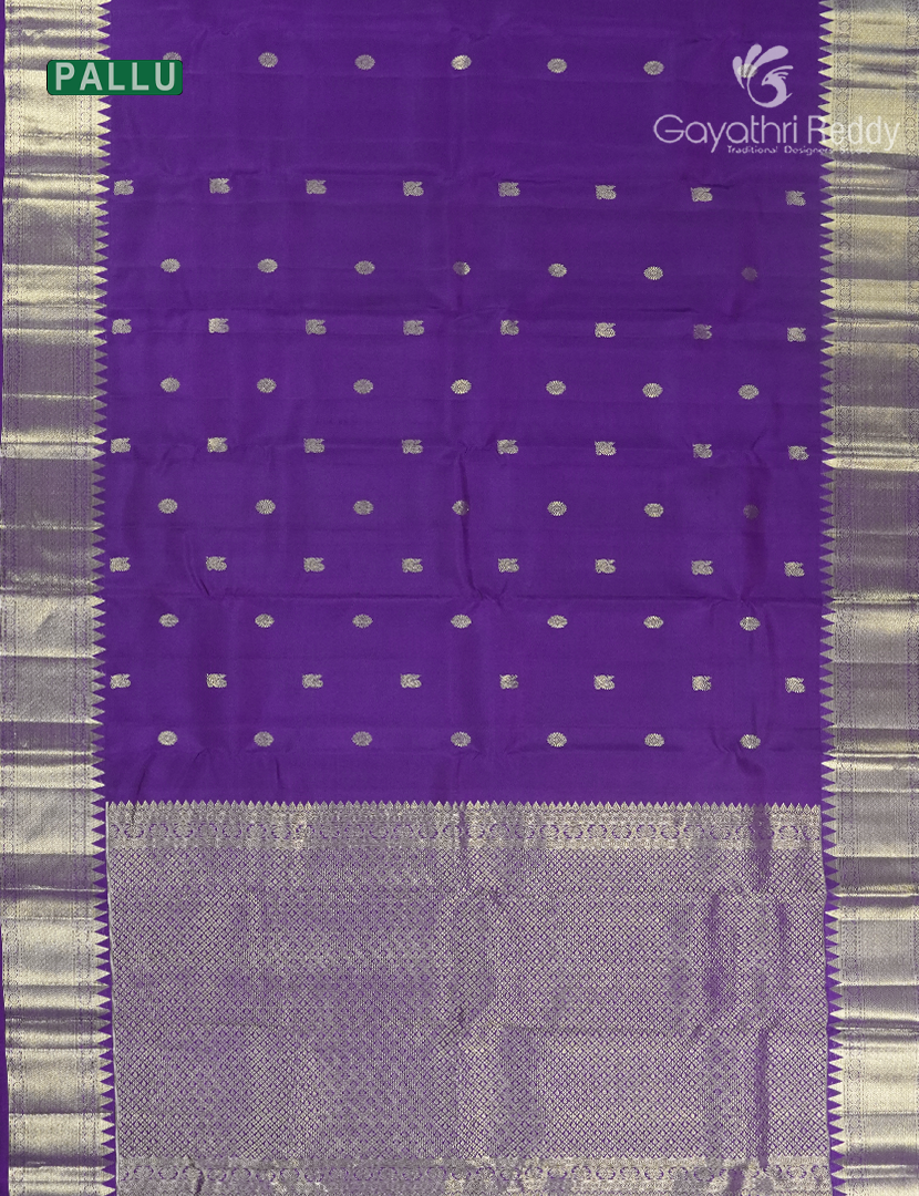 Pure Kanchipuram Silk Vintage Saree in Purple