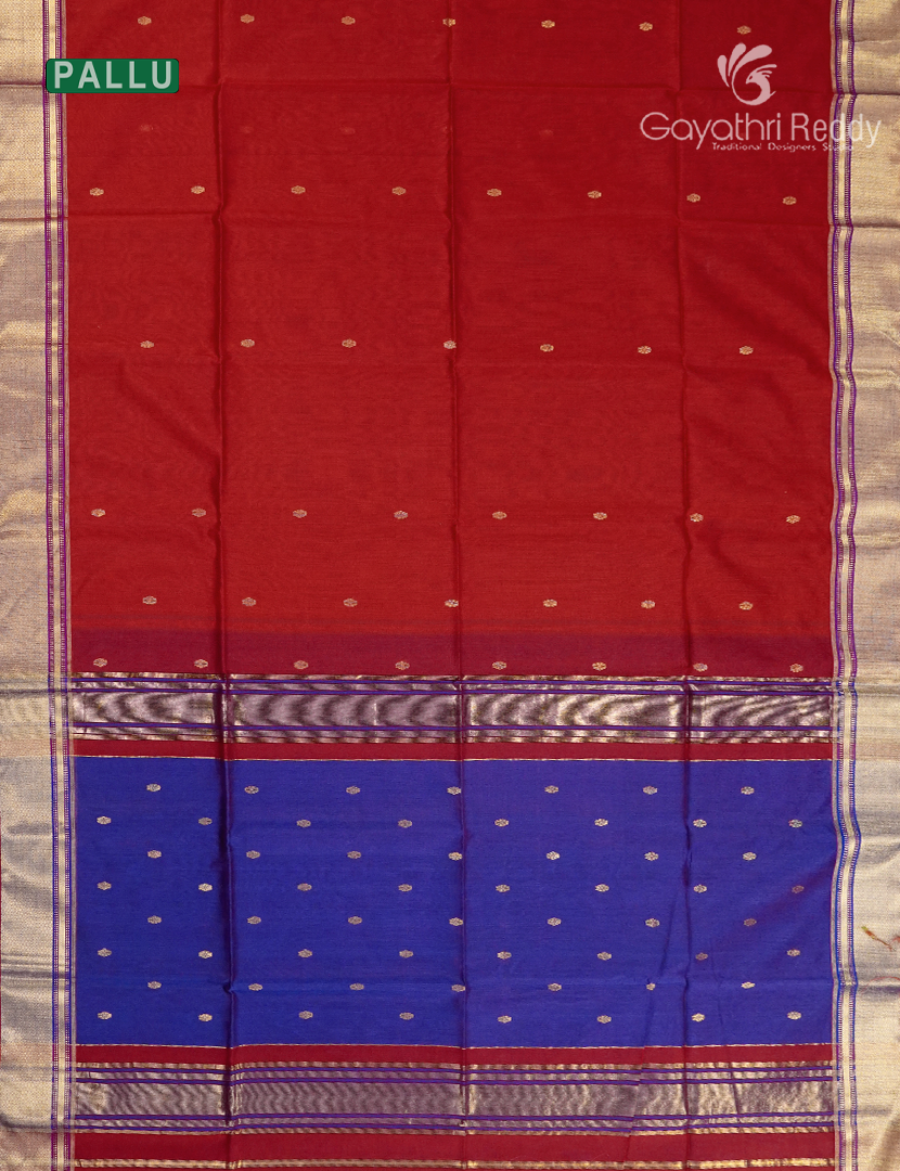 Pure Chanderi Sico Saree in Rani Pink and Royal blue