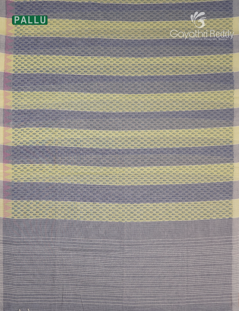 Pure Kanchi Cotton Printed Saree in Neon Green and Grey