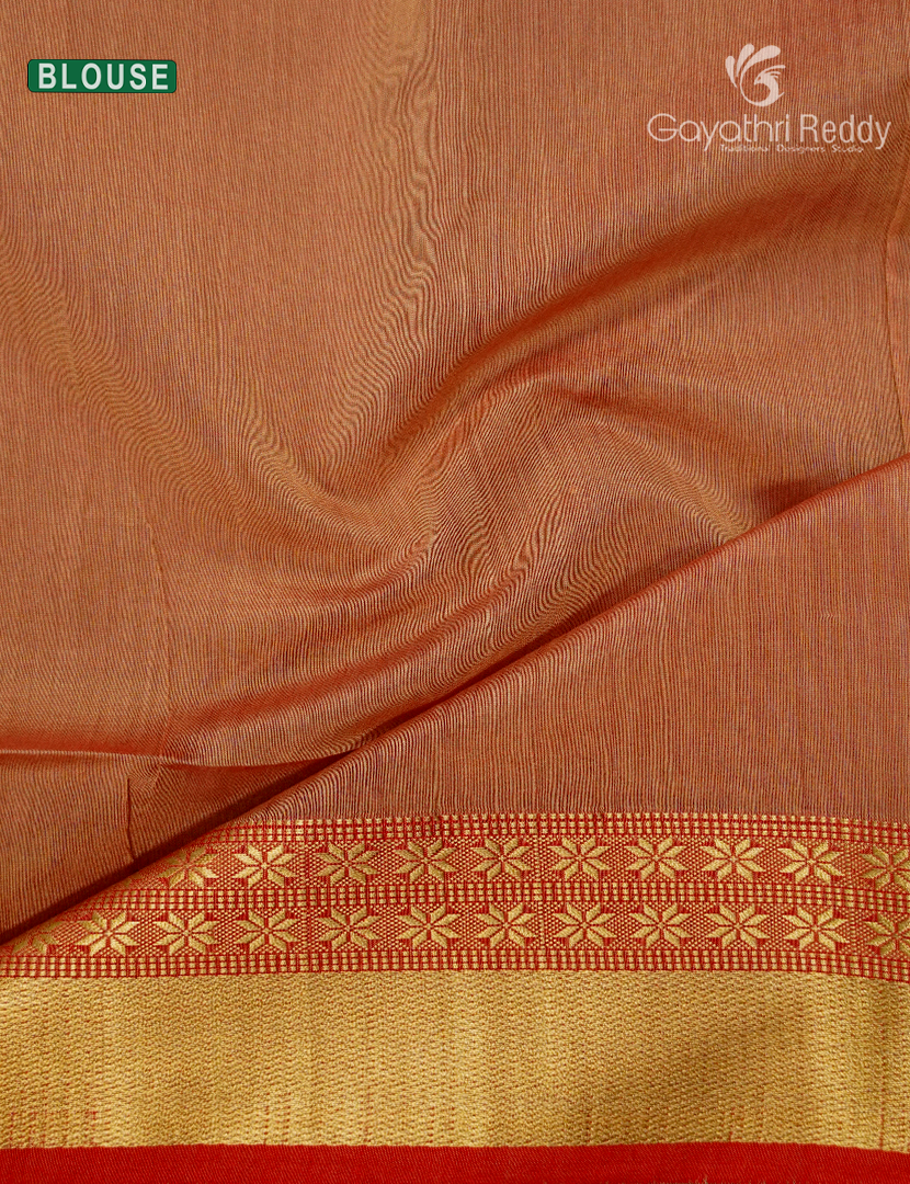 Pure Chanderi Sico Saree in Rama Green and Mustard