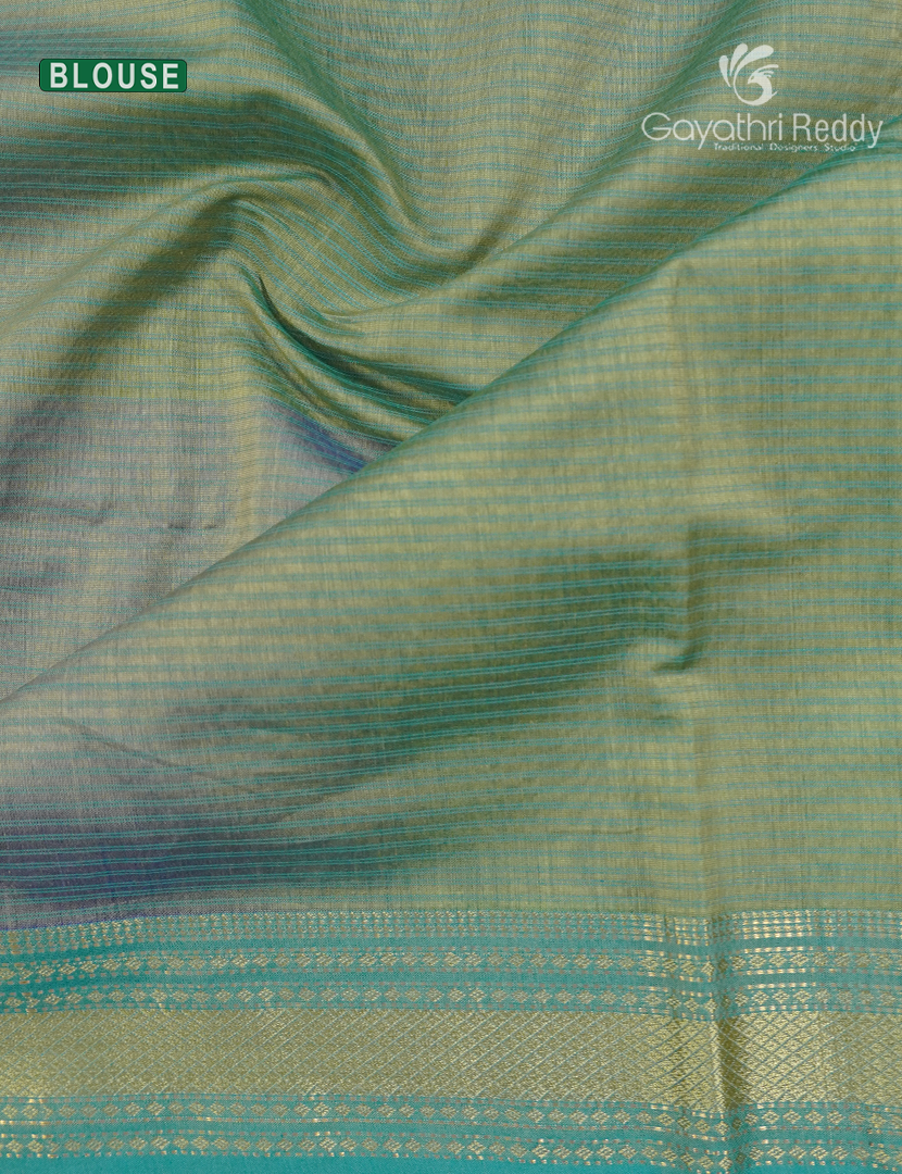 Pure Chanderi Sico Saree in Cobalt Blue