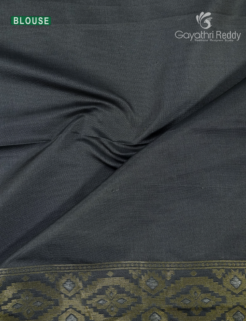 Semi Kanchipuran Silk Saree in Cream and  Grey