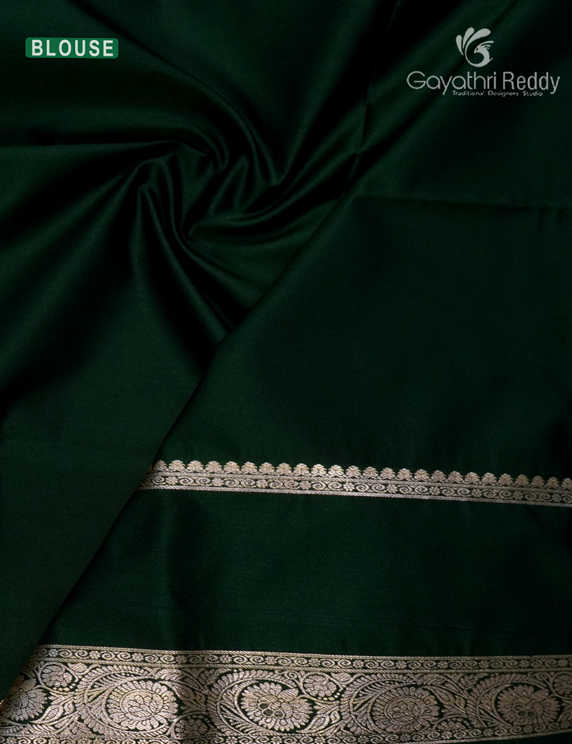 Soft Silk Saree in Deep Maroon and Deep Green