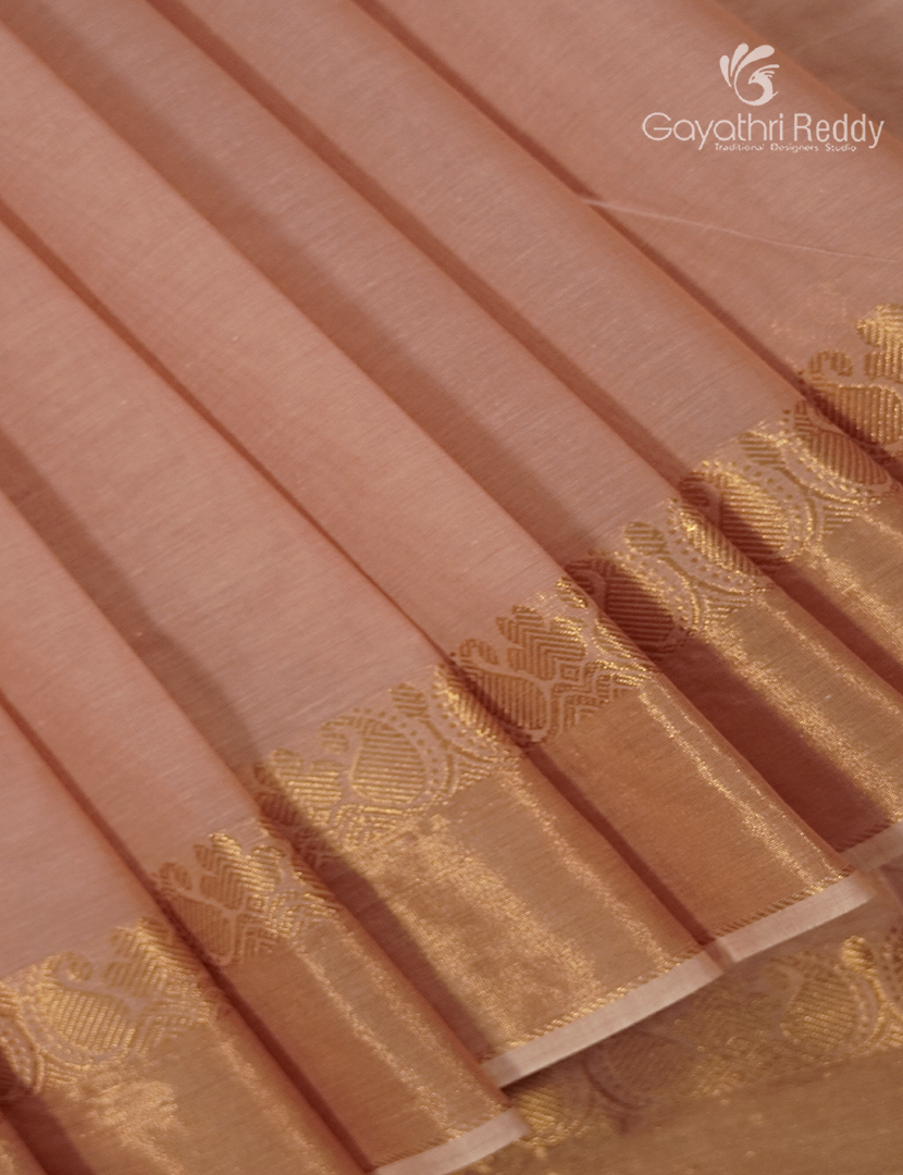 Pure Kanchi Cotton Saree in Light Cream