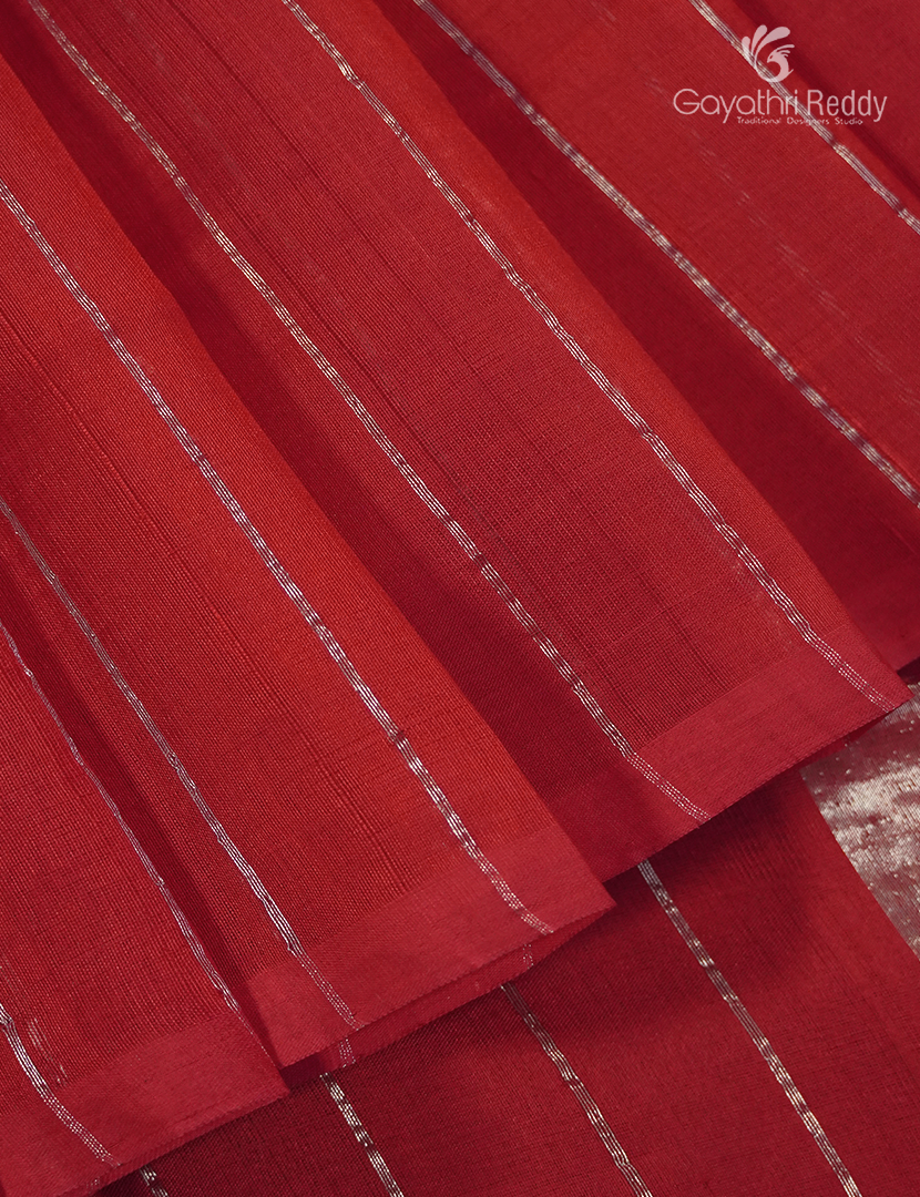 Pure Arani Sico Saree in Peachish Orange