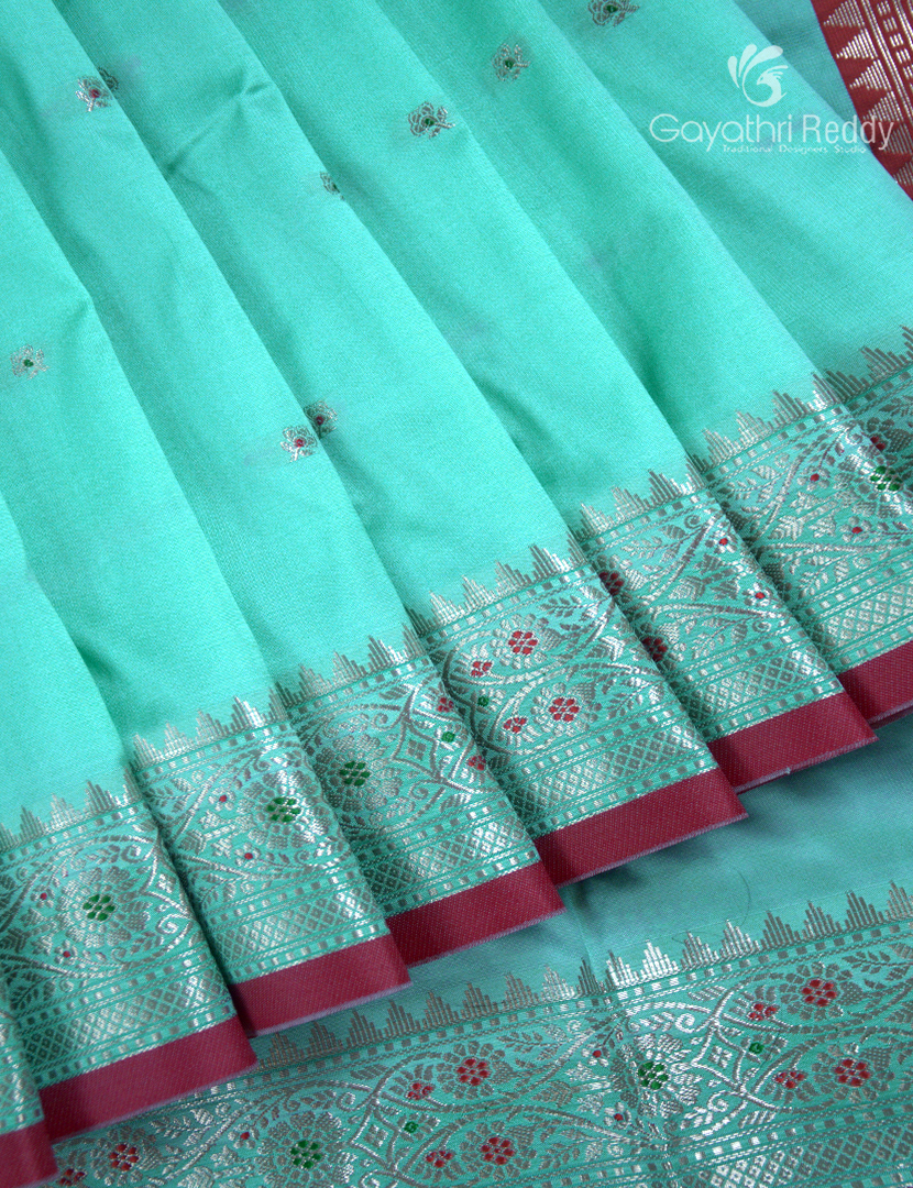 Semi Banaras Katan Silk Saree in Sky Blue