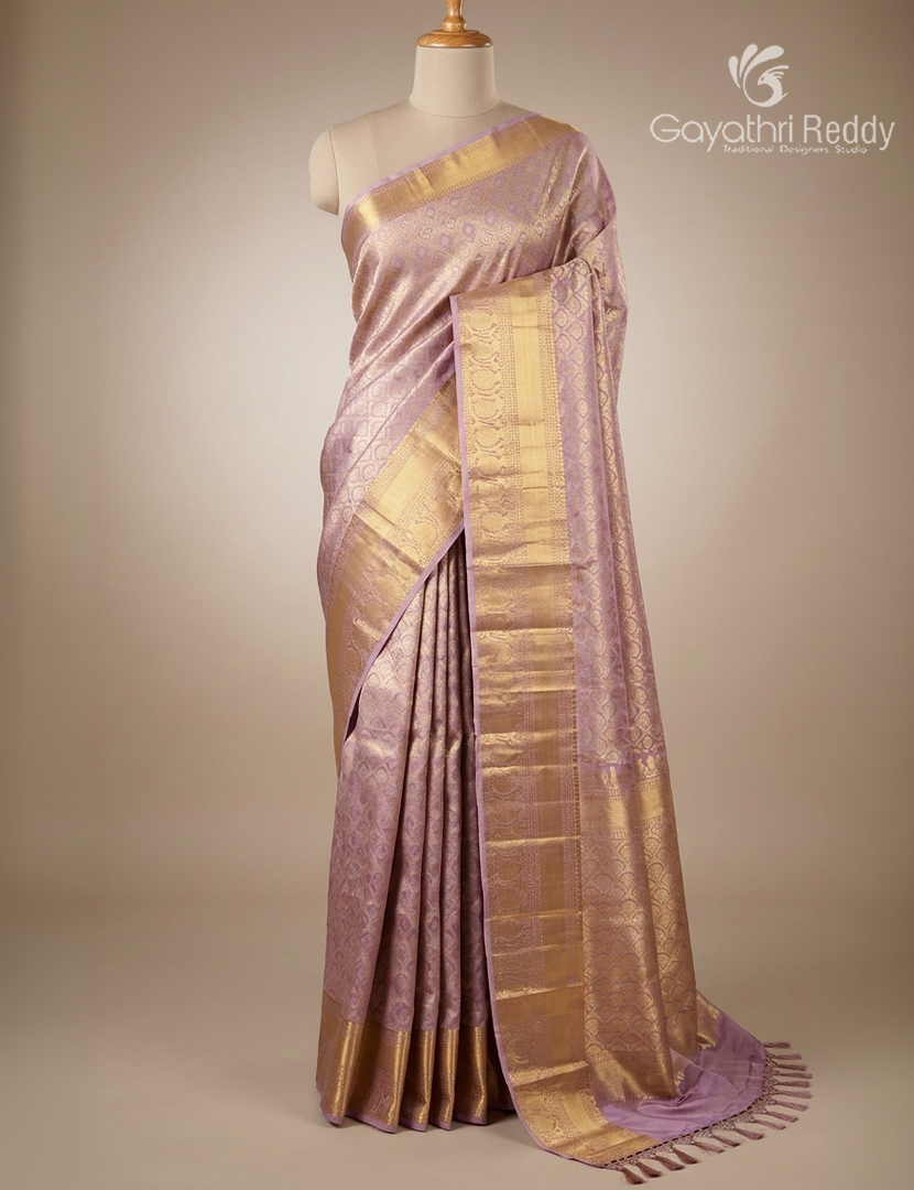 Semi Kanchipuram Silk Saree in Baby Pink