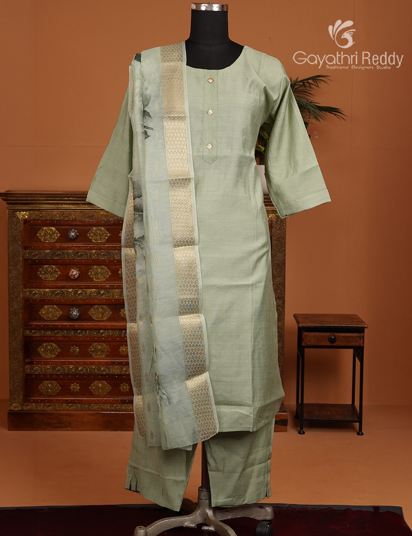 Readymade Dress Set in Mint Green