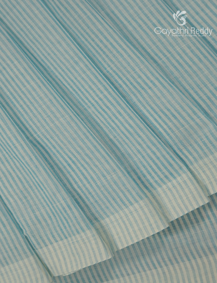Pure Kanchi Cotton Printed Saree in Sea Blue