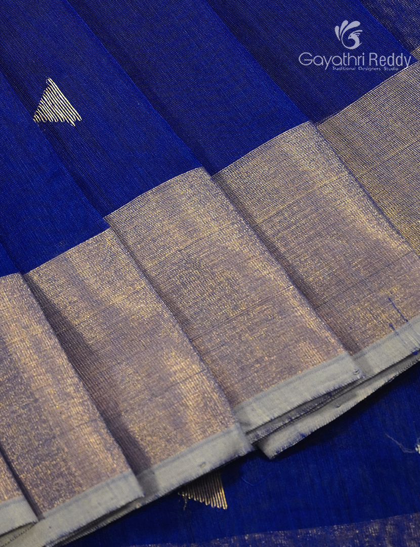 Pure Chanderi Sico Saree in Royal blue