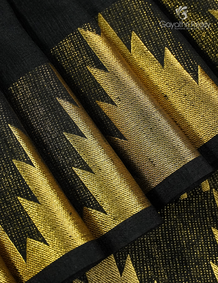 Semi Tussar Saree in Black