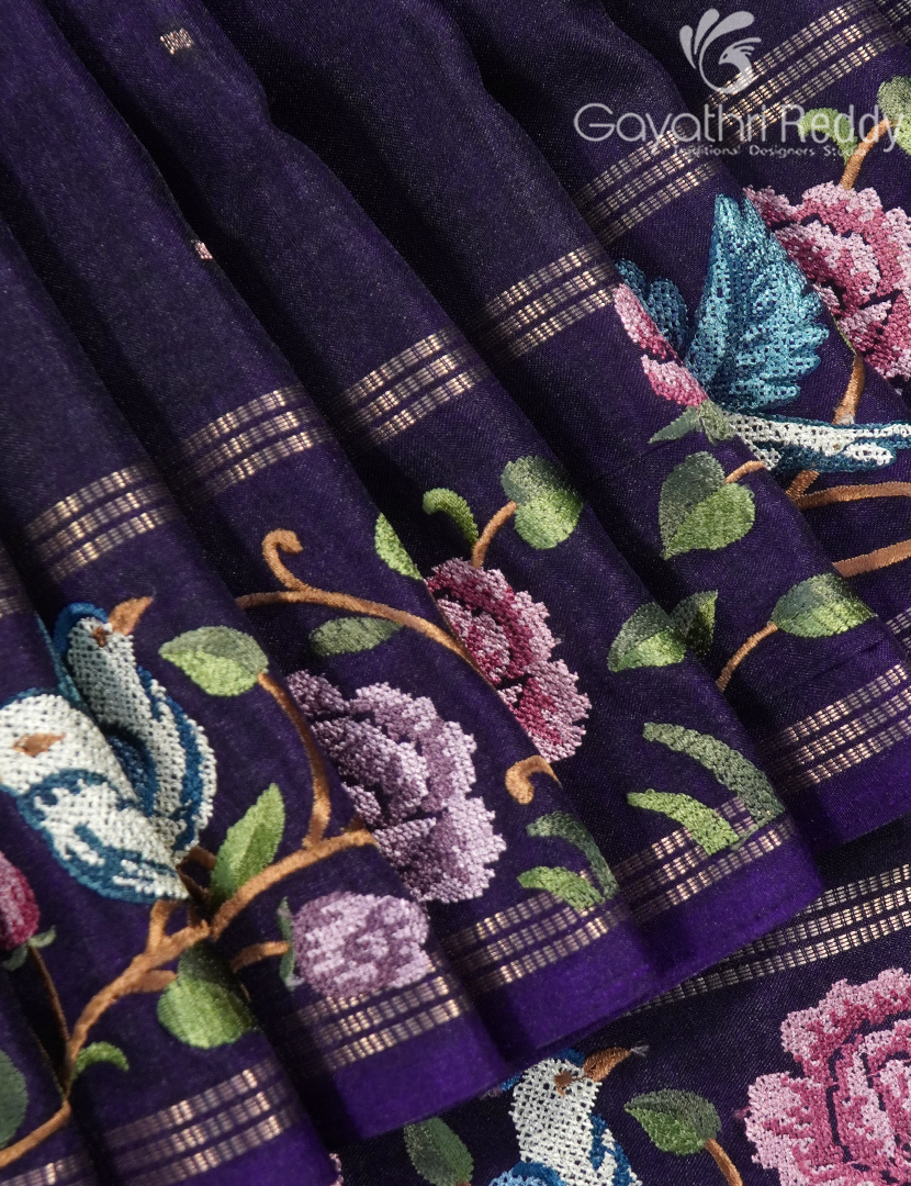 KHADI SILK WORK SAREE-KSW67