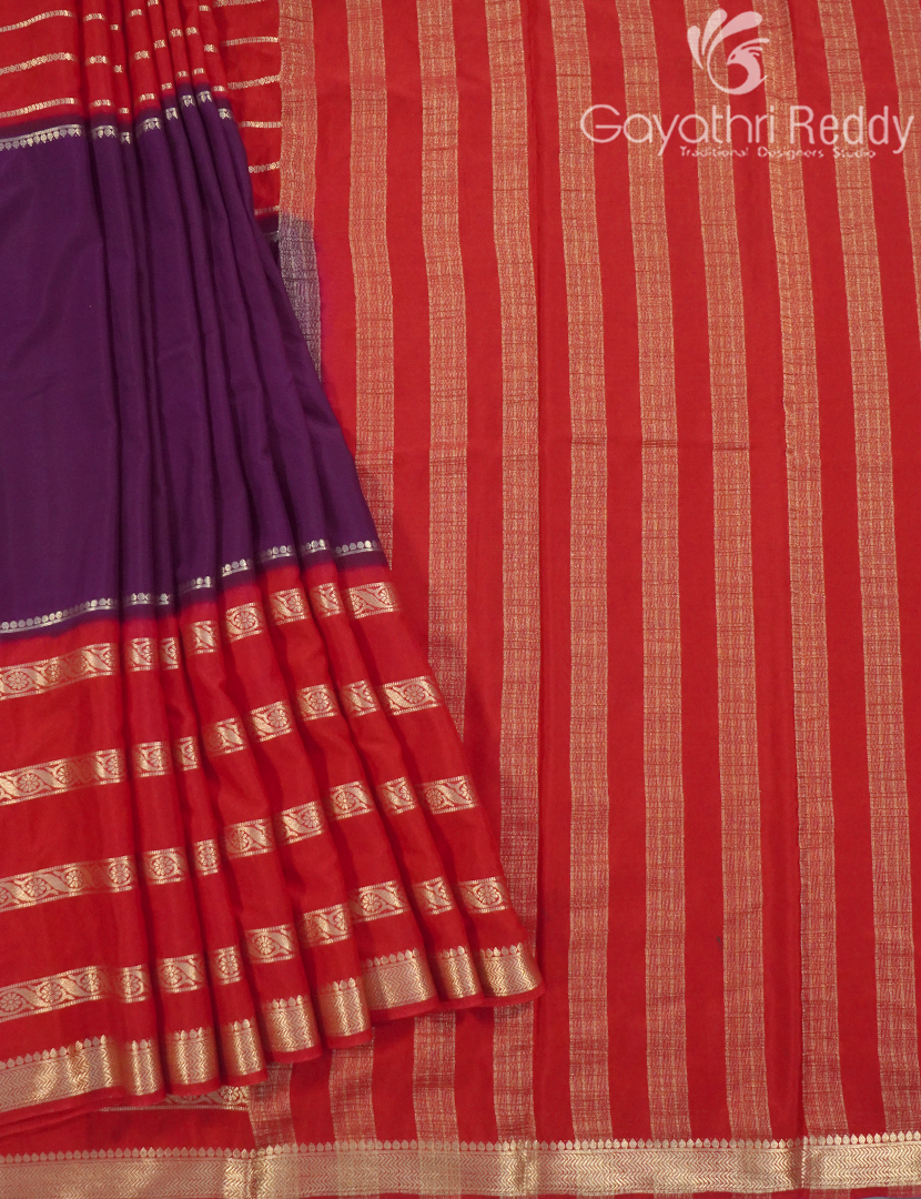 SEMI MYSORE CRAPE SAREE-SMC348